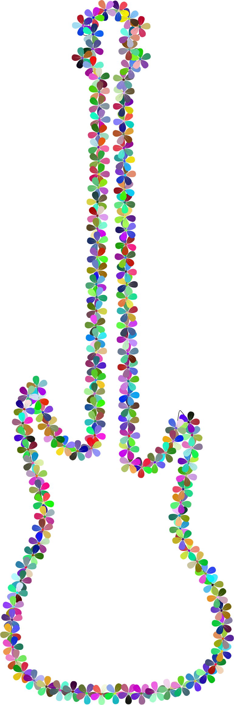This Free Icons Png Design Of Prismatic Floral Guitar - This Free Icons Png Design Of Prismatic Floral Guitar (770x2316)