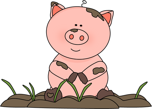 Neoteric Design Inspiration Clipart Pig In The Mud - Pig In The Mud Clipart (500x358)