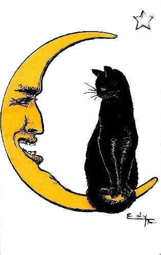 Animals - - Vintage Crescent Moon Art (315x500)