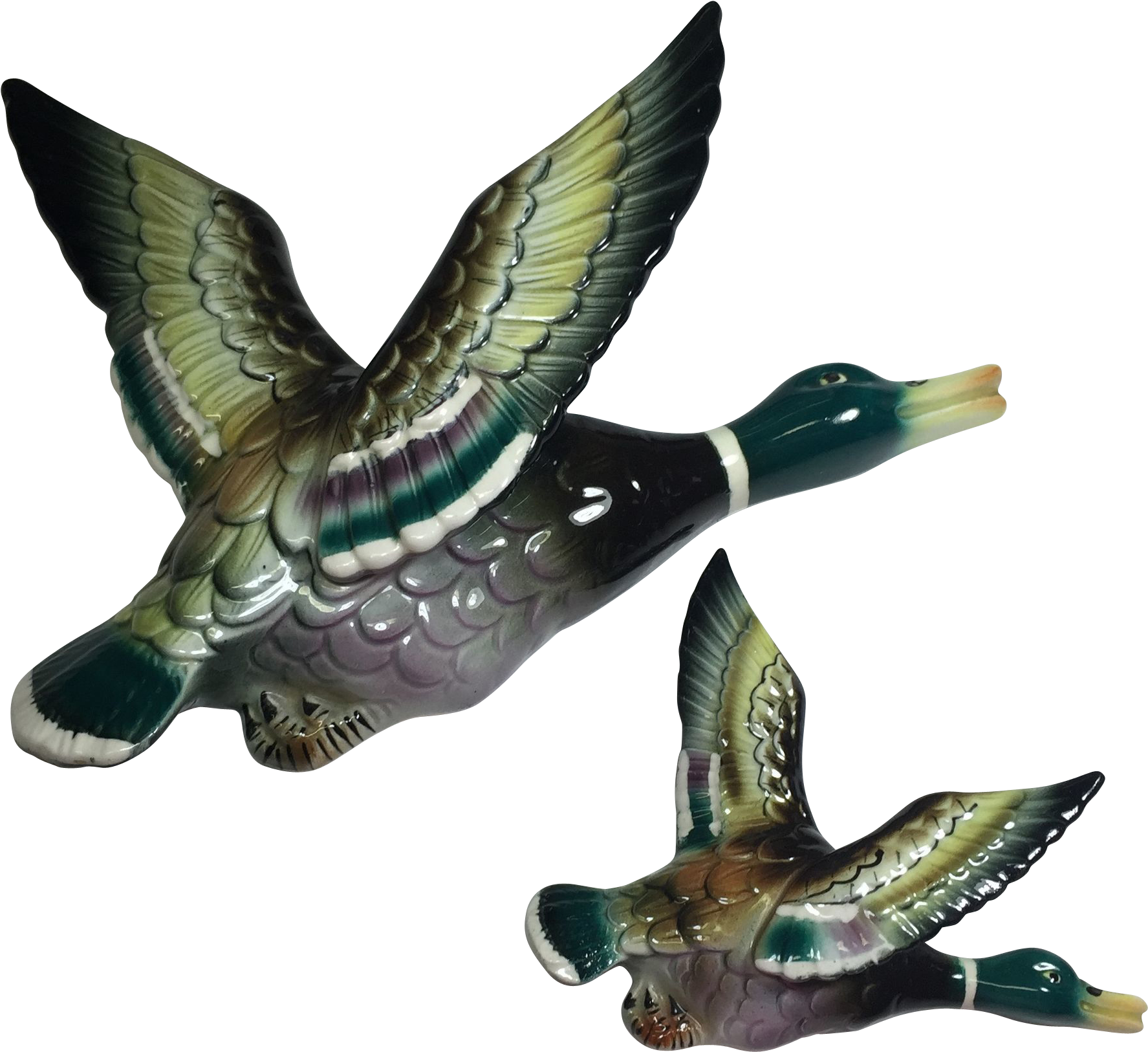 Vintage Ceramic Mallard Duck Wall Plaques In Flight - Commemorative Plaque (1774x1774)