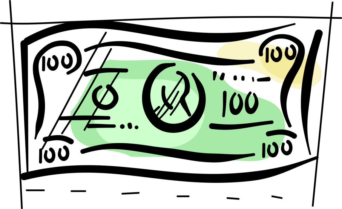 Vector Illustration Of Cash Dollar Bill Paper Money - Vector Illustration Of Cash Dollar Bill Paper Money (1145x700)