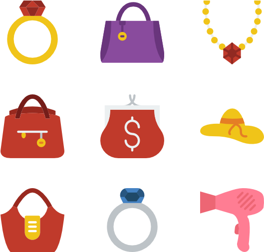 24 Accessories Icon Packs - Fashion Accessories Clipart Png (600x564)