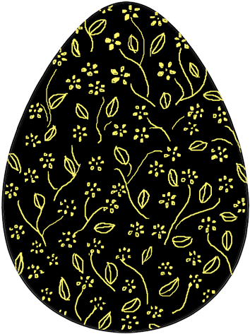 Decorated Easter Egg Black Yellow - Black And Yellow Easter Eggs (403x531)