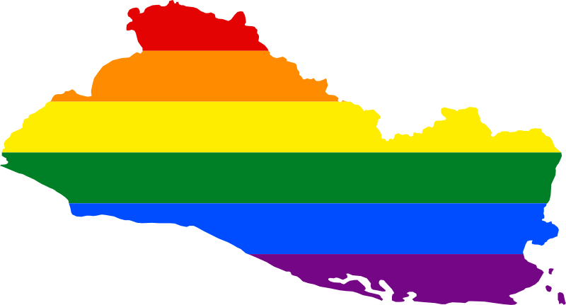 1 El Salvador800px Lgbt Flag Map Of El Salvador - El Salvador Map Png (800x431)