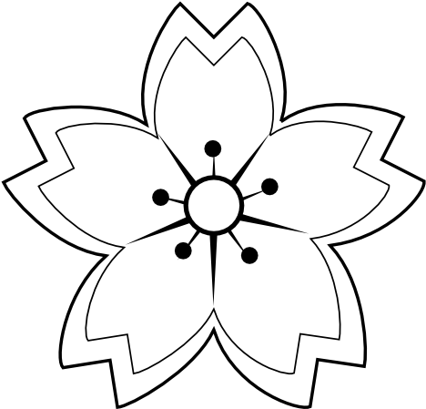 Flower Drawings, Flower Clips, Black Flowers, Mosaic - Flower Clip Art Black And White Outline (555x555)
