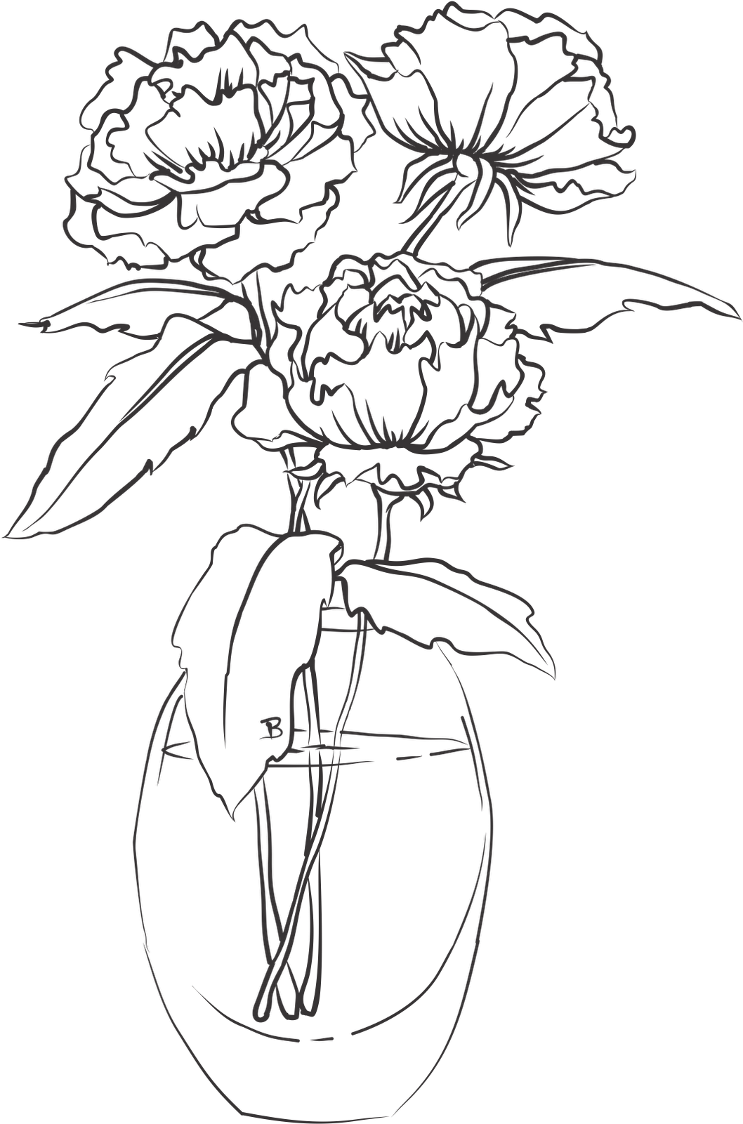 Google Image Result For Http - Vase Of Flowers Drawing (1065x1600)