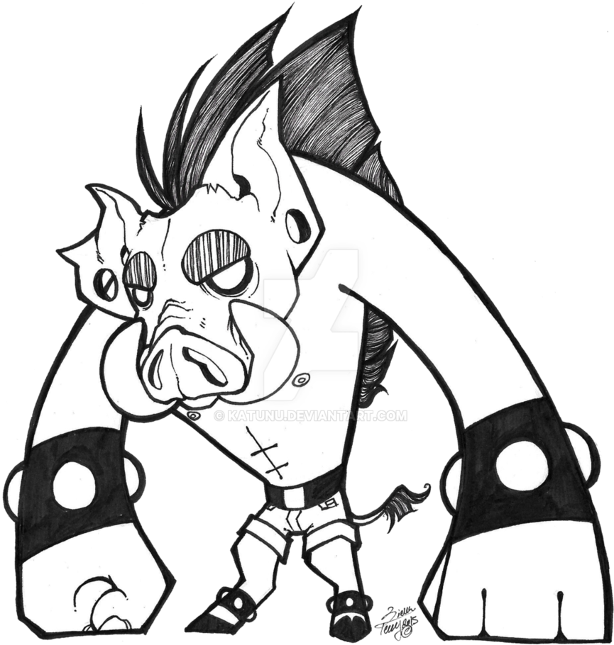 Warthog By Katunu - Warthog Drawing (874x915)