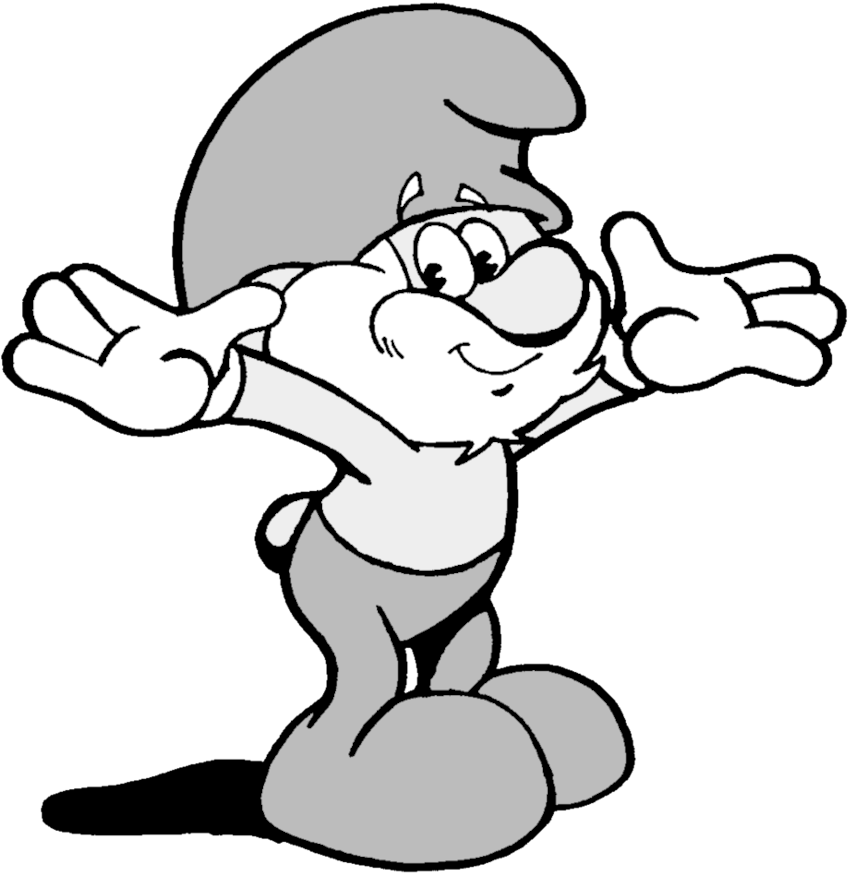 Smurfs Black And White (888x900)