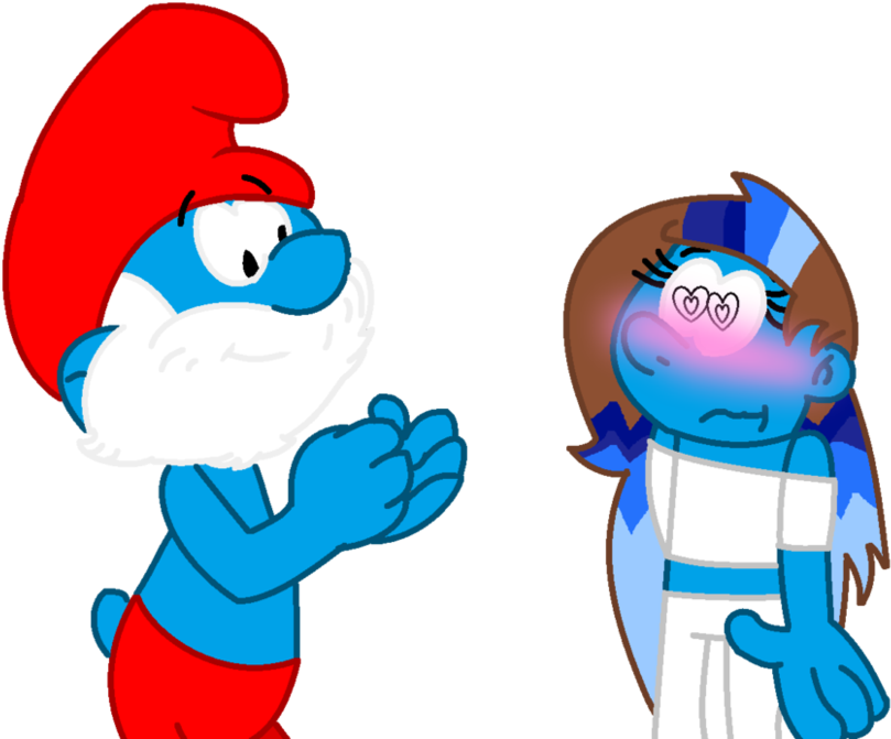 Blue Sapphire X Papa Smurf 2 By Mixelfangirl100 - Cartoon (991x806)