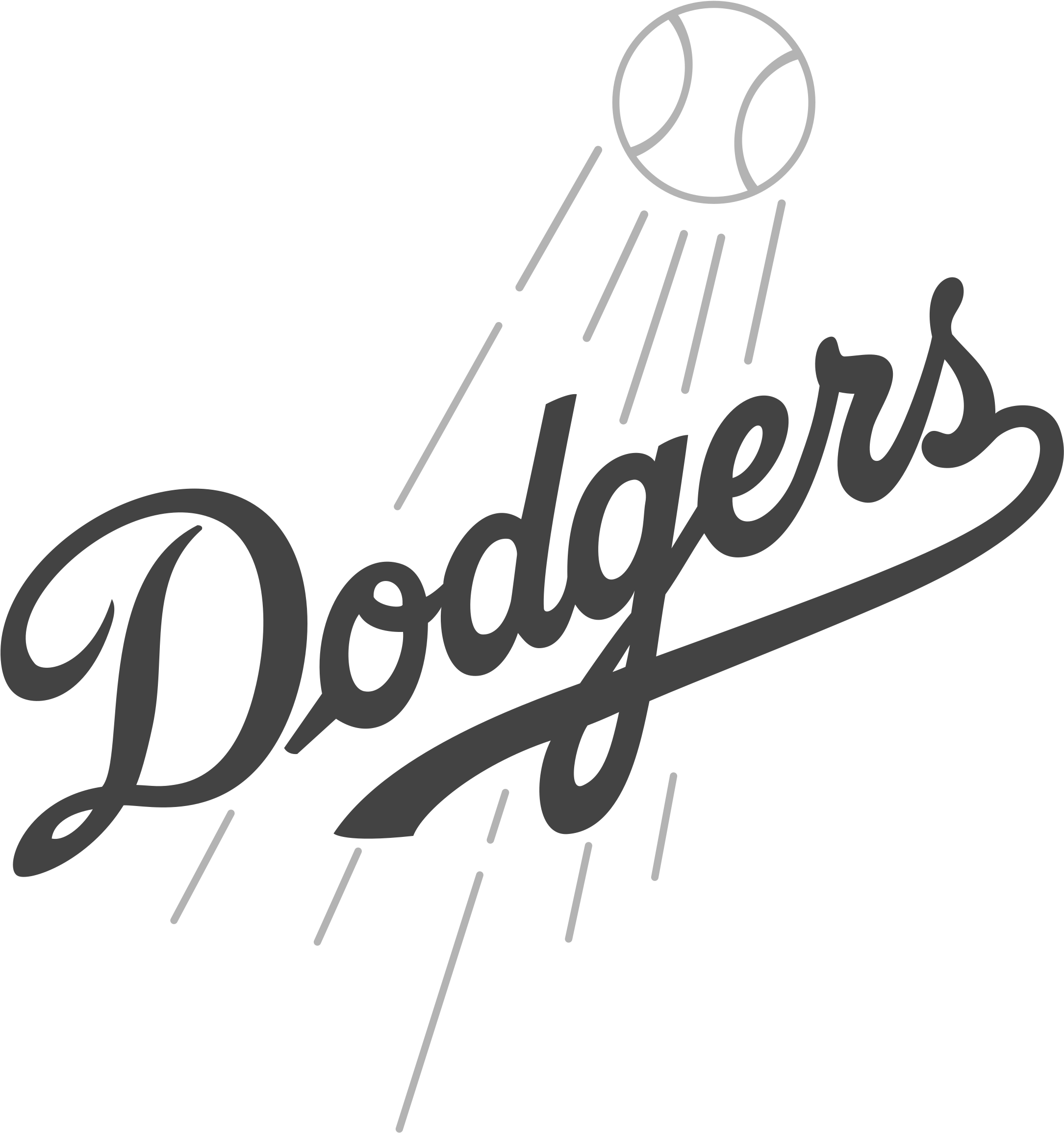 Los Angeles Dodgers Logo Black And White - Angeles Dodgers (2400x2600)
