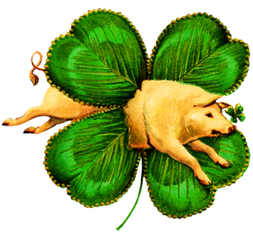 A Pig For Luck And A St - St Patrick's Day Vintage (384x354)