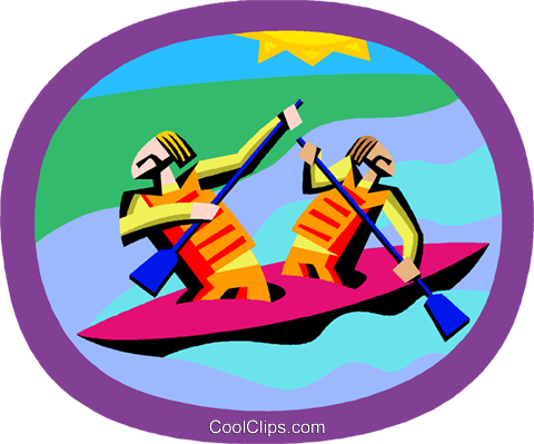 Kayaking Royalty Free Vector Clip Art Illustration - Kayaking Royalty Free Vector Clip Art Illustration (480x399)