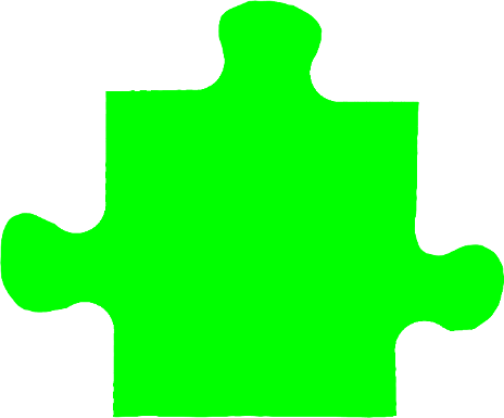 Pure Green Jigsaw Puzzle Piece - Red Puzzle Piece Png (464x385)