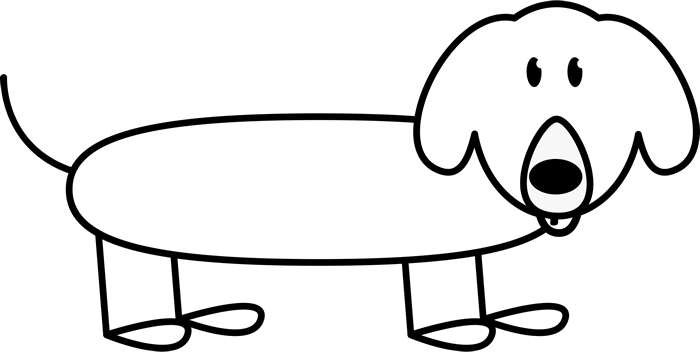 Dachshund Outline Sketch Rubber Stamp - Postage Stamp (700x352)