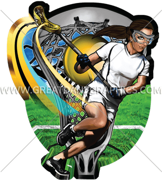 Lacrosse Girl Run - Art (327x385)