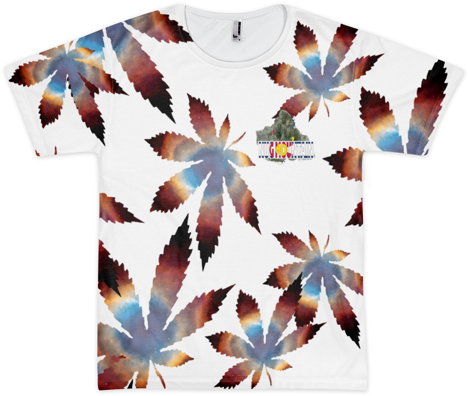 Helix Nebula All Over Leaf Pattern T-shirt From Nug - Helix Nebula (1000x1000)