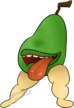 Pear With Nice Legs By Gamer Crafty Artist - Cartoon (394x482)