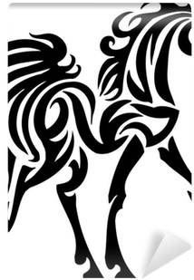 Horse In Tribal Style - Love Horses Pillow Case (400x400)