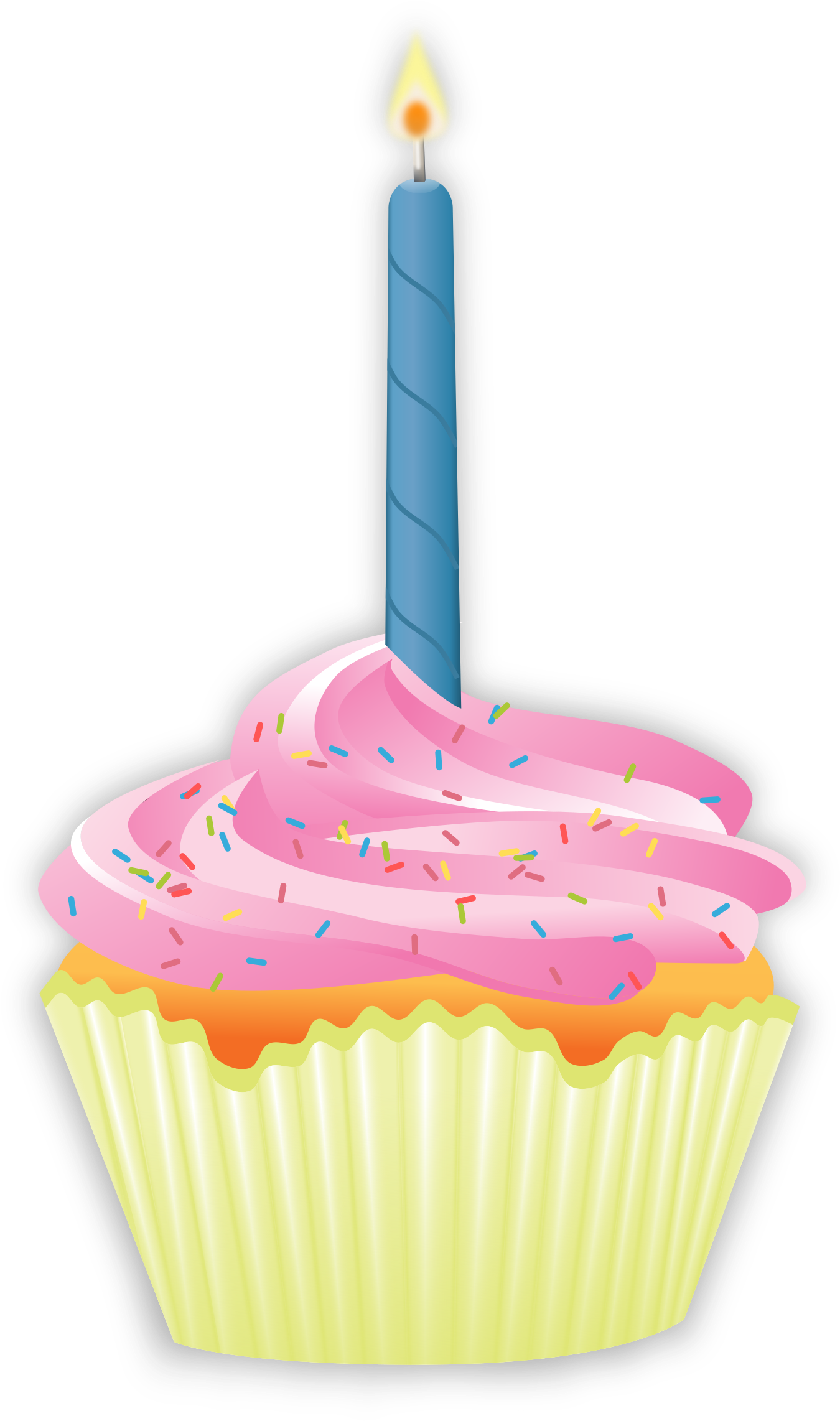 Cupcake - Cupcake With Candle Clipart (1652x2400)