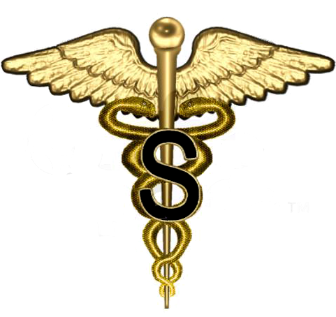 Gold Caduceus Tile Coaster (480x480)