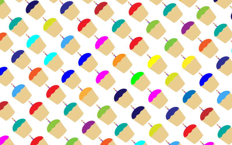 Medium Image - Bunte Kleine Kuchen Mit Kerzen Grußkarte (1200x750)