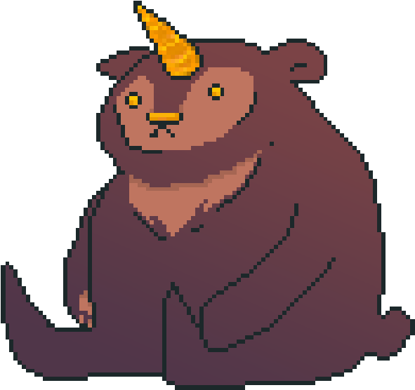 Unicorn Bear Horn Bear Gif - Bear With Unicorn Horn (600x565)