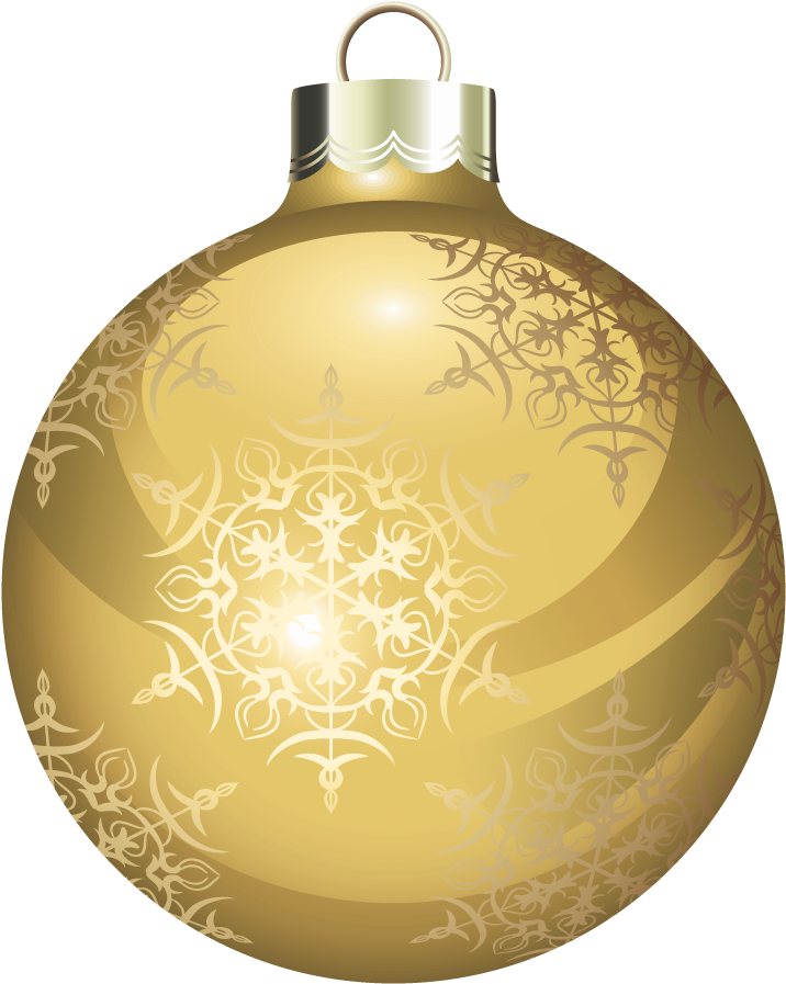 Gold Christmas Balls Clipart - Gold Christmas Ball Png (725x912)