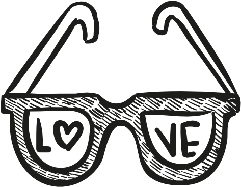Love Glasses Icon - Vector Graphics (512x512)