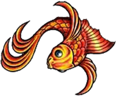 Color Koi Fish Clipart - Fish Tattoo Png (400x334)