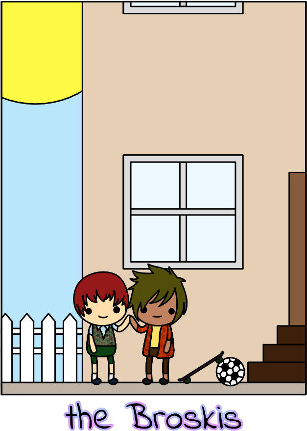 The Broskis' Suburban Home By Amis0129 - Cartoon (680x952)