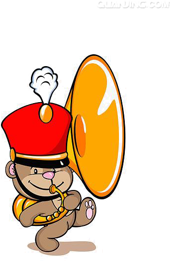 Marching Band Royalty-free Clip Art - Cartoon Marching Band Tuba (424x600)