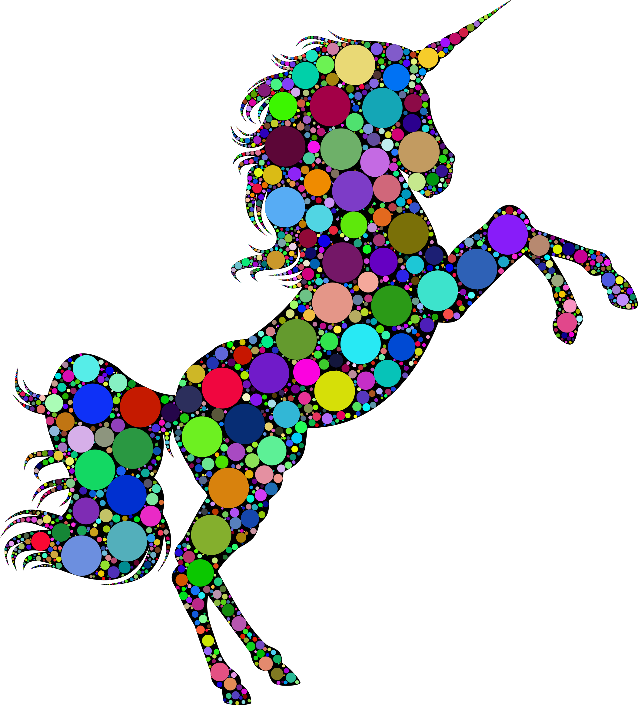 Unicorn Silhouette 2 Circles - Unicorn Silhouette Free (2106x2326)