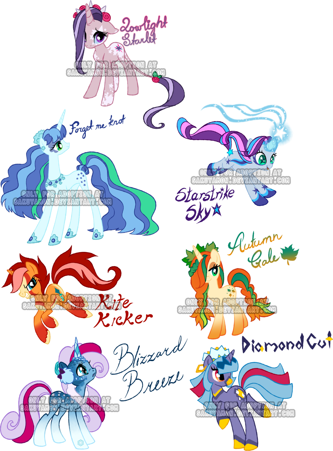 Unicorn Pony Adoptables1 By Sakuyamon Unicorn Pony - Animal Figure (1280x1730)