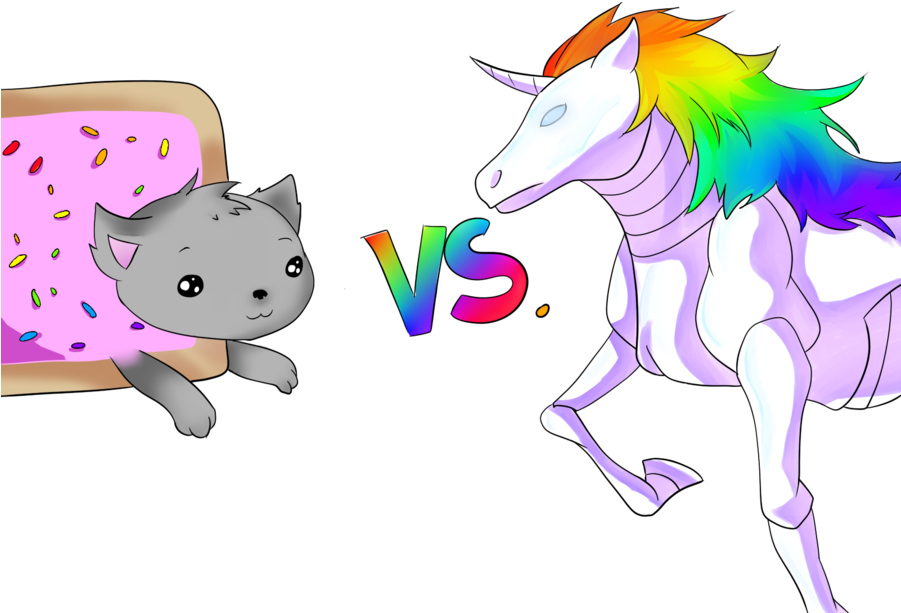 Robot Unicorn Vs - Unicorns And Nyan Cat (900x675)