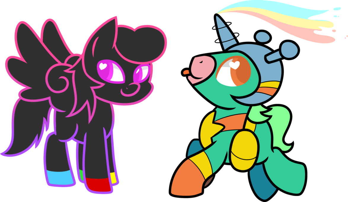 Cheeb Neon Pegasus And Space Unicorn By Frozen- - Parry Gripp Neon Pegasus (1174x681)