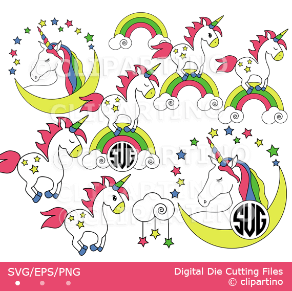 Unicorn Rainbow Svg - Scalable Vector Graphics (570x569)