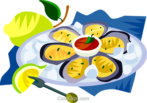 Eu European Cuisine Oyster Platter Royalty Free Vector - Food (480x336)