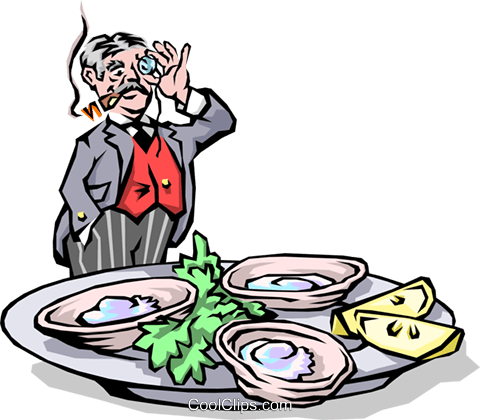 Man With Tray Of Oysters Royalty Free Vector Clip Art - Man With Tray Of Oysters Royalty Free Vector Clip Art (480x420)