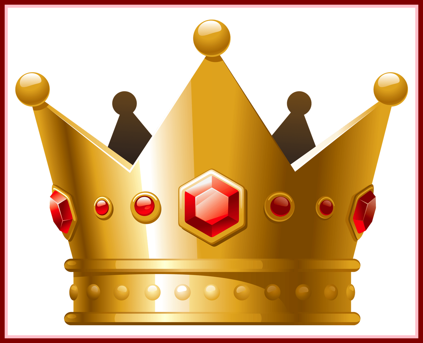 Stunning Gold Crown With Red Diamonds Png Clipart Princess - Transparent Background Crown Transparent (1379x1121)