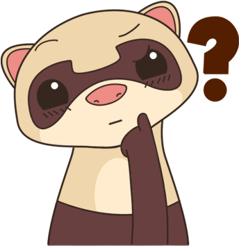 Cute Ferret Animal Messages Sticker-2 - Cartoon (408x408)