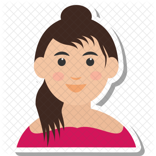 Girl Icon - Woman Face Sad Cartoon (512x512)