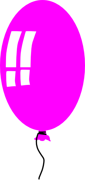 Purple Helium Baloon Clip Art At Clker - Balloon Clip Art (282x600)