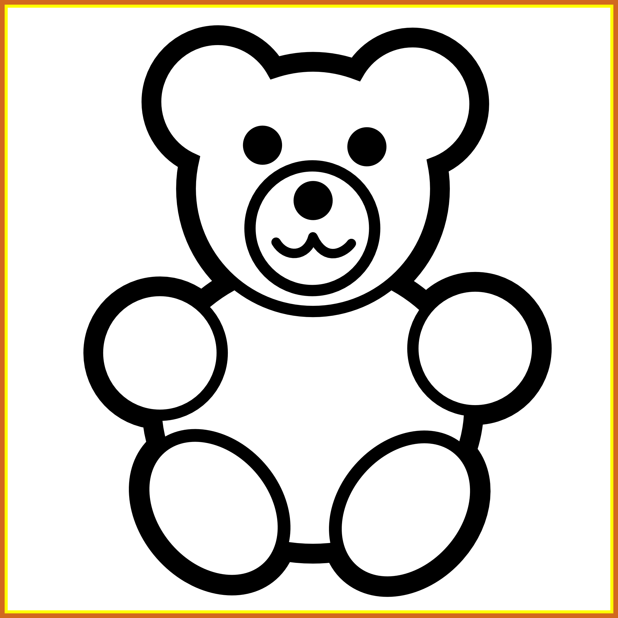 Best Clipartist Net Clip Art Pitr Teddy Bear Icon Black - Teddy Bear Coloring Page (2029x2029)