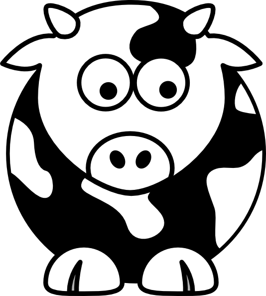 Black And White Cow Clip Art L5riev Clipart - Purple Cow: Transform Your Business By Being Remarkable (534x594)