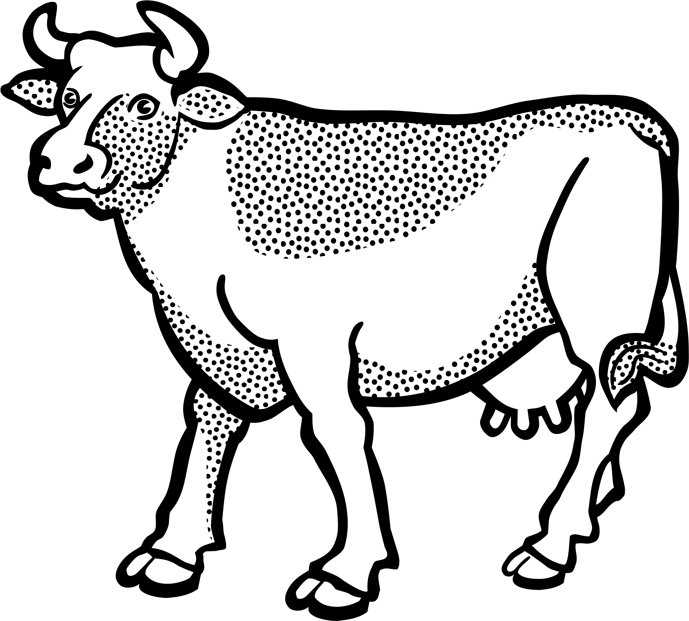 This Free Icons Png Design Of Cow - Line Image Of A Cow (2400x2323)