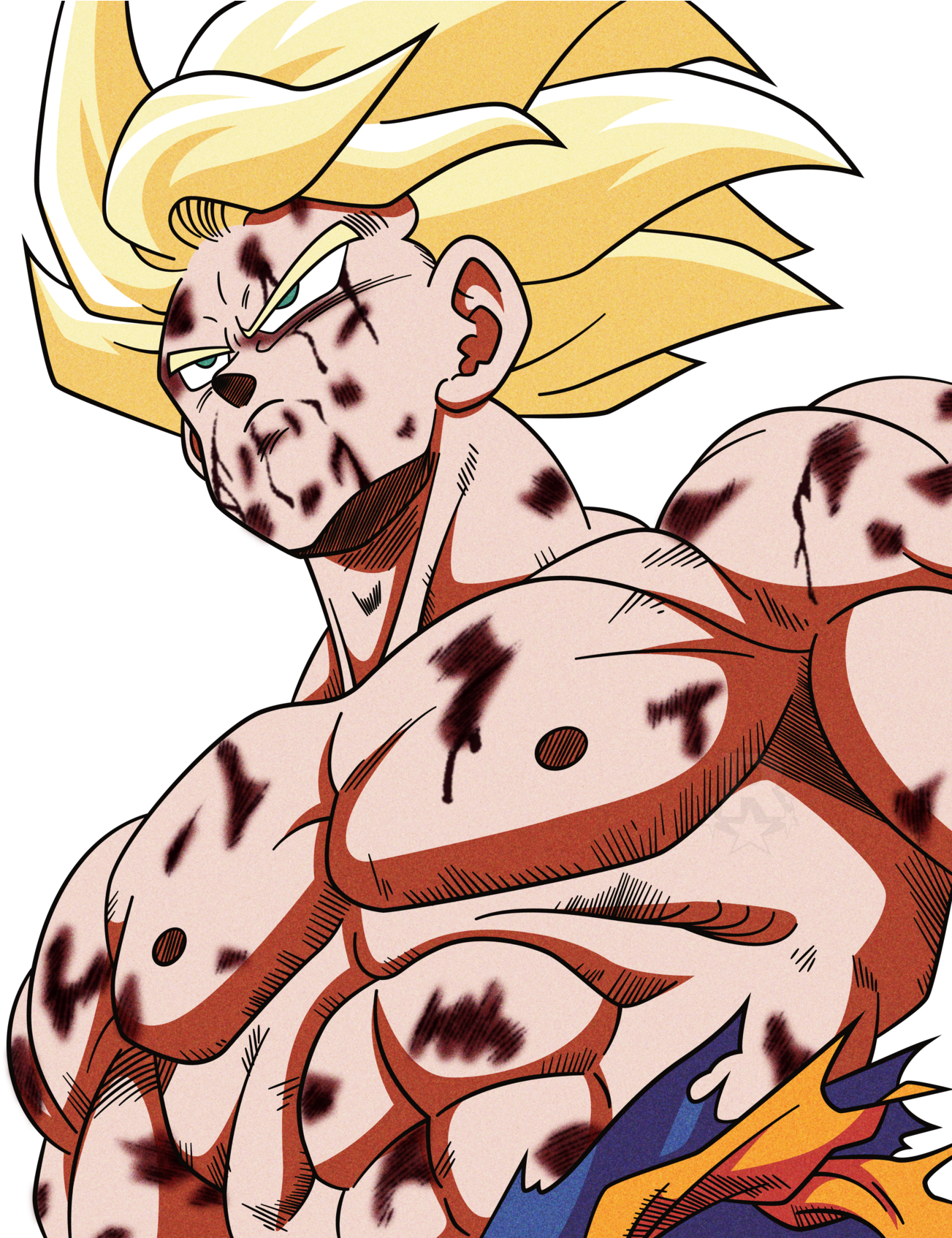 Manga Super Saiyan Goku By Aubreiprince - Akira Toriyama Dragon Ball Super Art (1600x1693)