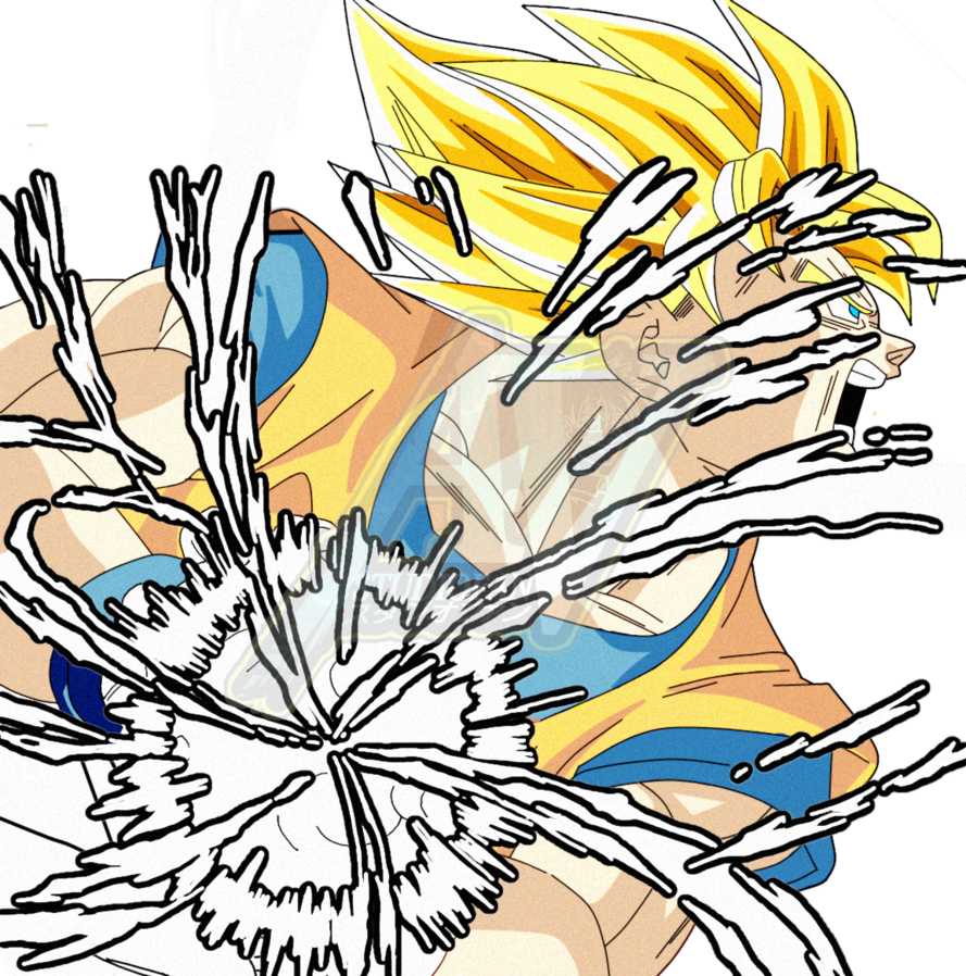 Goku Ssj Kamehameha Manga Version By A-vstudiofan - Goku Ssj Kamehameha Manga Version By A-vstudiofan (889x898)