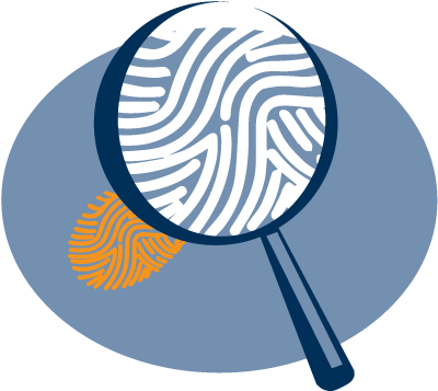 Illustration Of A Magnifying Glass Zoomed In On A Footprint - Magnifying Glass (440x424)