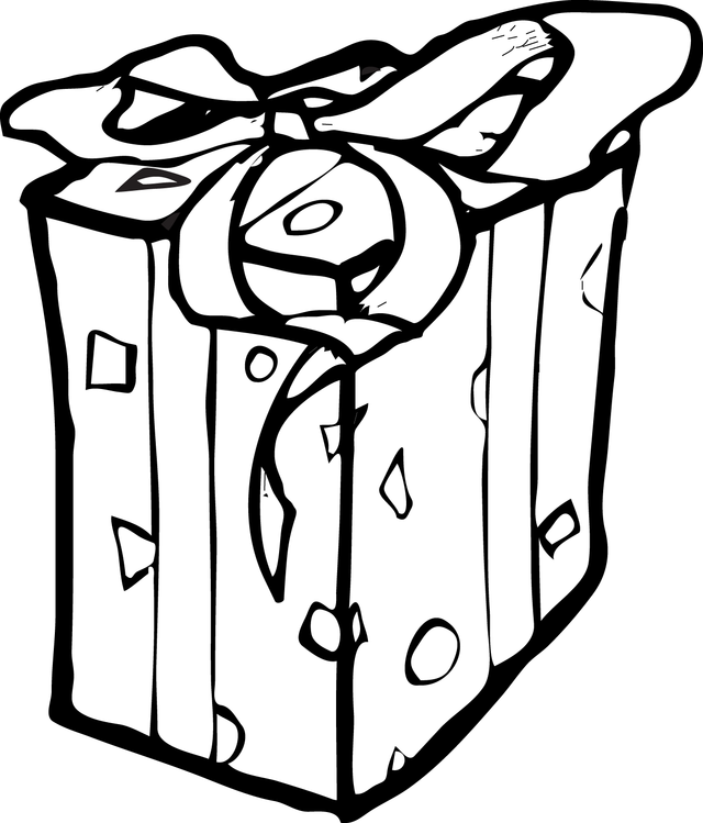 Black Gift Box Clip Art Pictures To Pin On Pinterest - Present Transparent Image Black White (640x749)