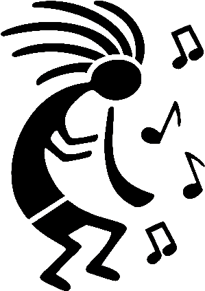 Kokopelli Western Stencil Flute Musical Notes Southwestern - Kokopelli With Music Notes (500x500)